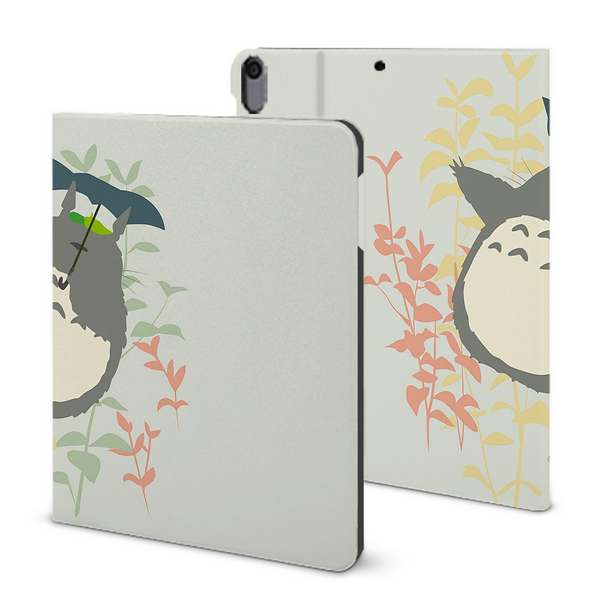 （画像用） となりのトトロ 草壁メイ 草壁サツキ My Neighbor Totoro Satsuki Kusakabe Mei Kusakabe IPad ケース ブック型 PUレザー TPU 耐衝撃 軽量 薄型 ペン収納なし 全面保護 IPad 各モデル対応